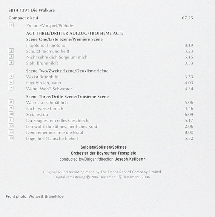Die Walküre (Bayreuth 1955), Audio-CD