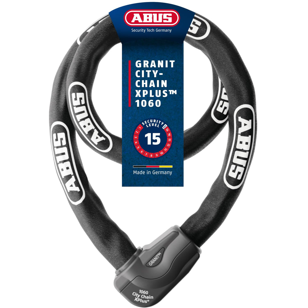 ABUS Kettenschloss Granit CityChain XPlus 1060 – Fahrradschloss aus gehärtetem Stahl – ABUS-Sicherhe