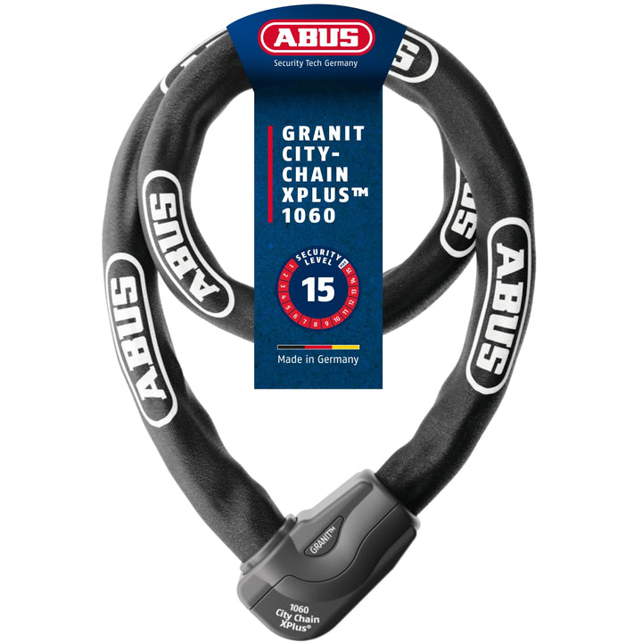 ABUS Kettenschloss Granit CityChain XPlus 1060 – Fahrradschloss aus gehärtetem Stahl – ABUS-Sicherhe