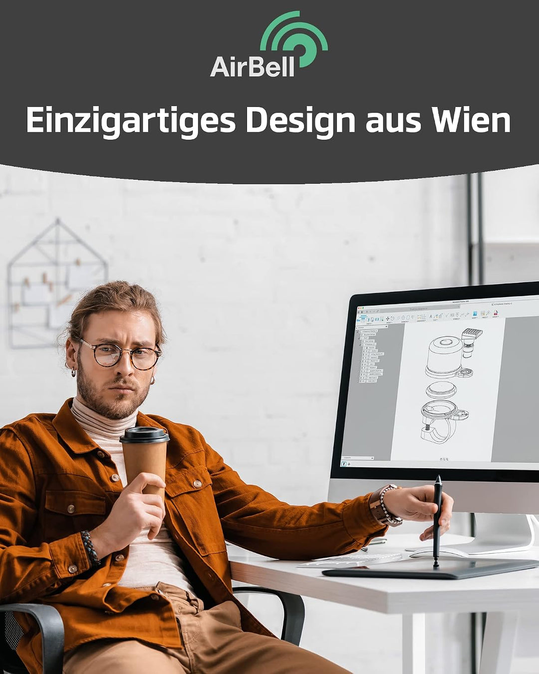 AirBell® Fahrradklingel Für Apple AirTag | Halterung In Klingel Versteckt | Fahrrad Diebstahlsicheru