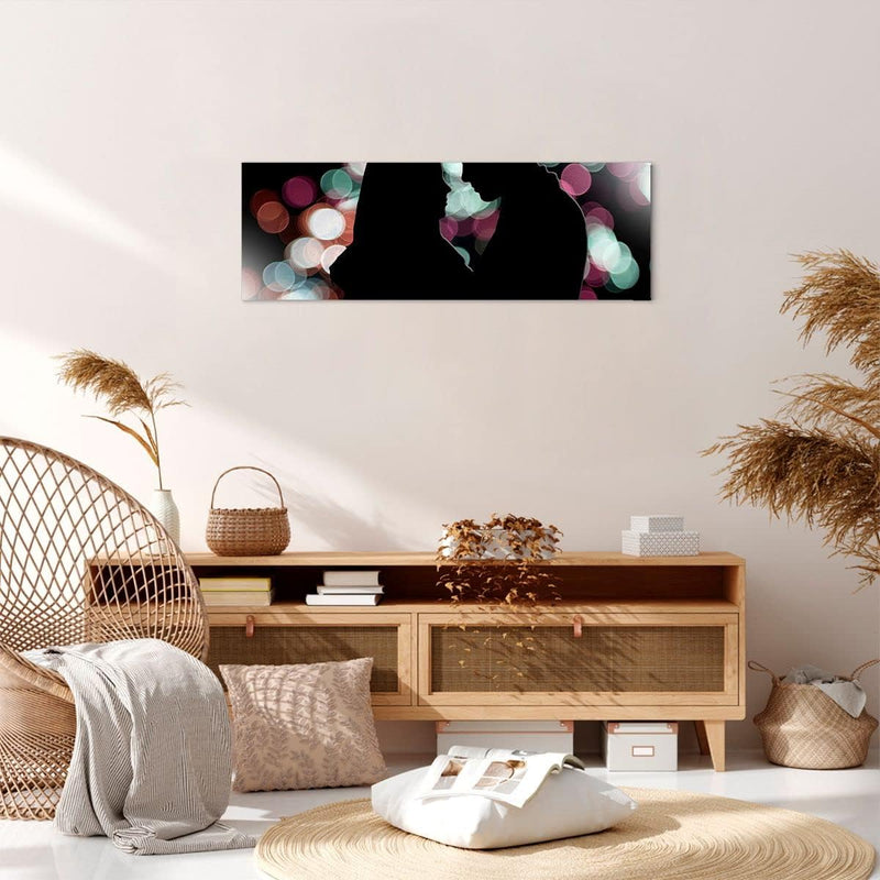 Panorama Bilder auf Leinwand Paar Liebe Beziehung Leinwandbild 90x30cm Wandbilder Dekoration Wohnzim