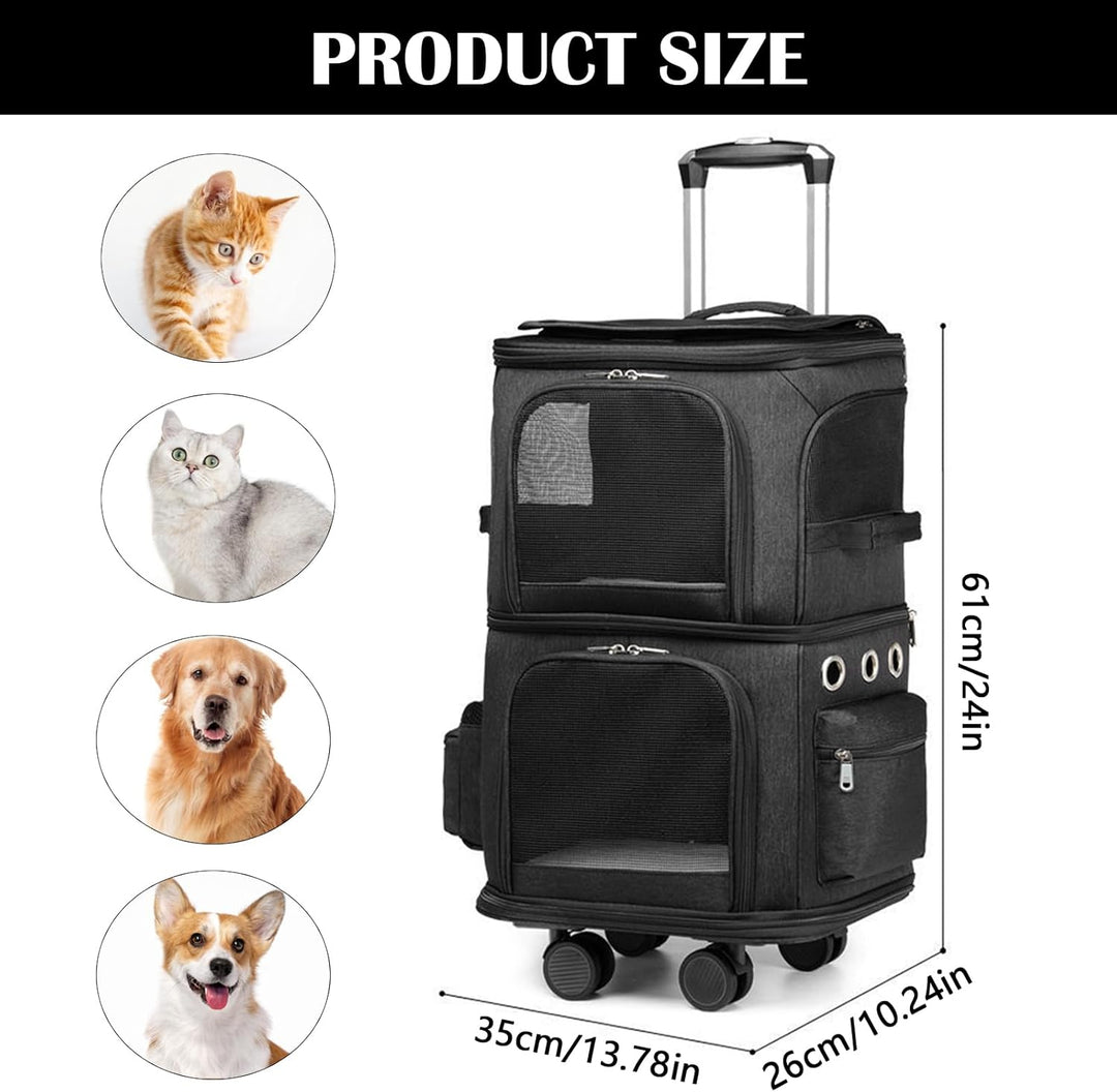 Katzenrucksack, Katzentrager Rucksack mit Zwei Fächern Haustier Hunde Katzen Rucksack Raumkapsel mit
