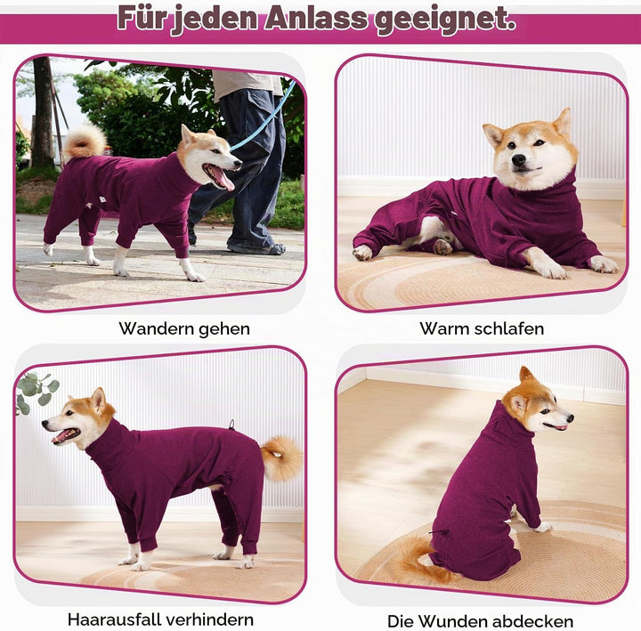 Dotoner Fleece Hundepullover Wintermantel Hundemantel Grosse Hunde Fleecejacke mit Beinen Hundebadem