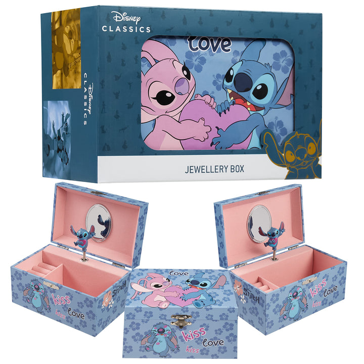Disney Stitch Schmuckkästchen Mädchen Spieluhr Musikalische Schmuckschatulle für Kinder und Damen