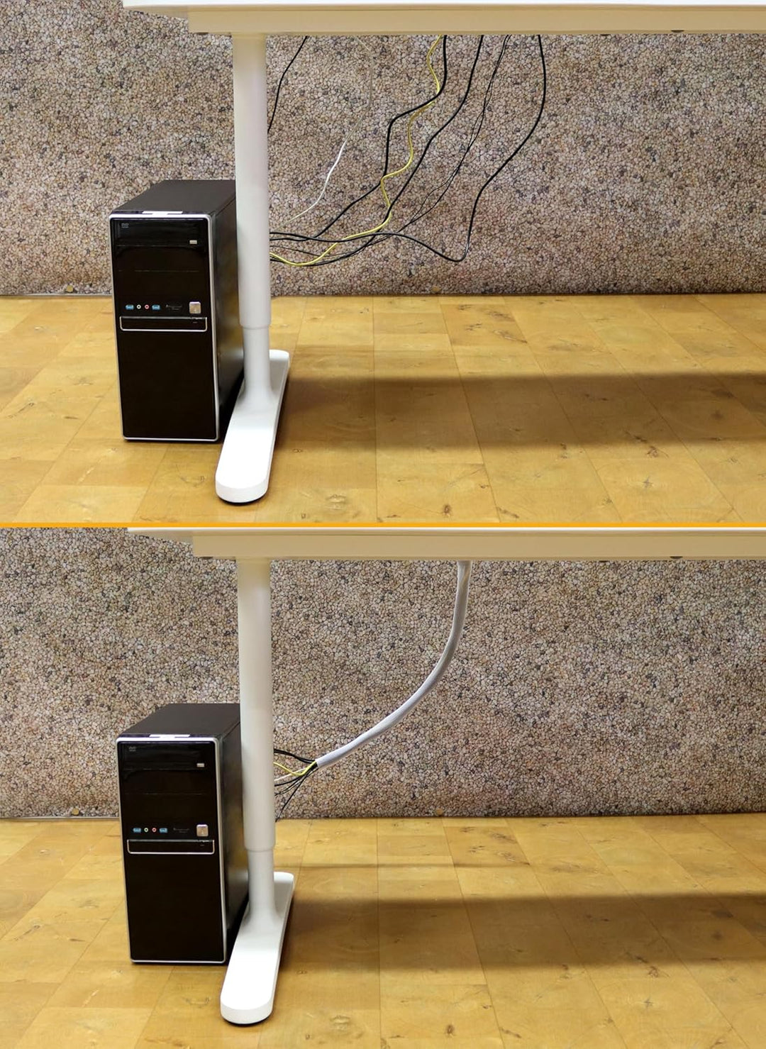 RICOO Kabelkanal Grau 500cm lang x 13,5cm breit Z9135G-5 Kabelschlauch wiederverschliessbar mit Klet