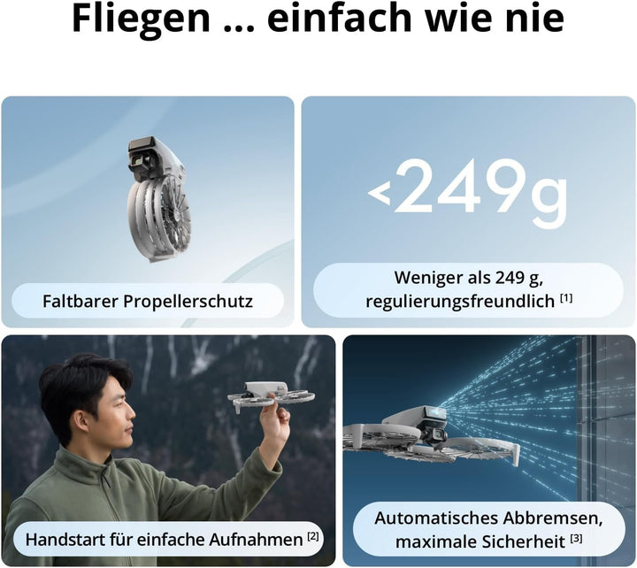 DJI Flip (RC 2 Fernsteuerung mit Bildschirm) – Mini Drohne mit Kamera 4K für Kinder, unter 249g, Fol
