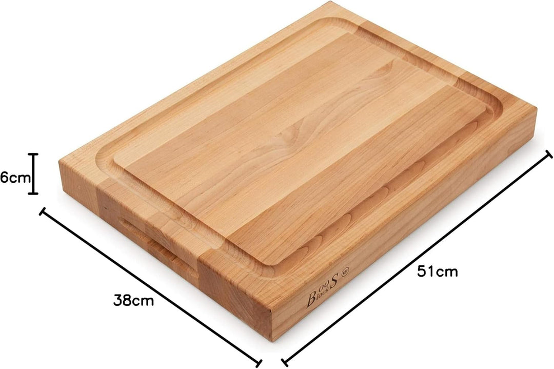 Boos Block BBQ Schneidebrett - Saftrille - Seitlichen Griffmulden – Profi-Schneidebrett – Lebensmitt