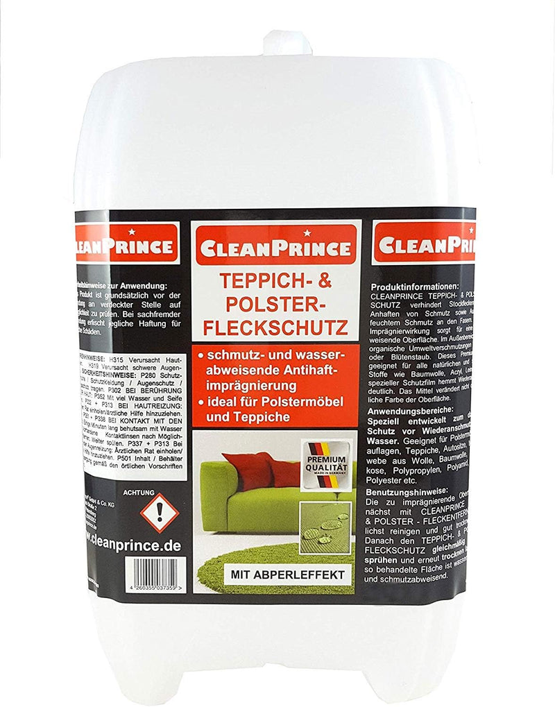 CleanPrince FLECKSCHUTZ 5 Liter Teppich- und Polster Fleckschutz Teppichimprägnierung Polsterimprägn