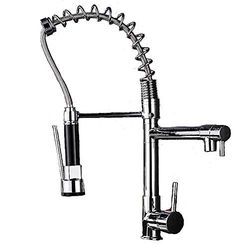 Gastro Profi Spültisch Küche Armatur Mischbatterie Wasserhahn Brause Spiralfeder Ausziehbar Glanz/Ch