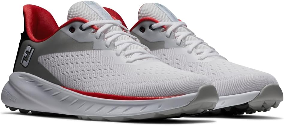 FootJoy Herren Fj Flex Xp Golfschuh 39.5 EU Weiss Schwarz Rot, 39.5 EU Weiß Schwarz Rot