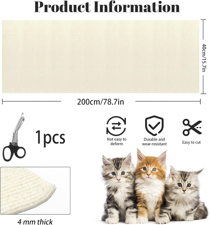 Selbstklebend Kratzbretter Beige Katzen Kratzteppich Kratzmatte Wand Teppich Kratzbrett Kratzwand(20