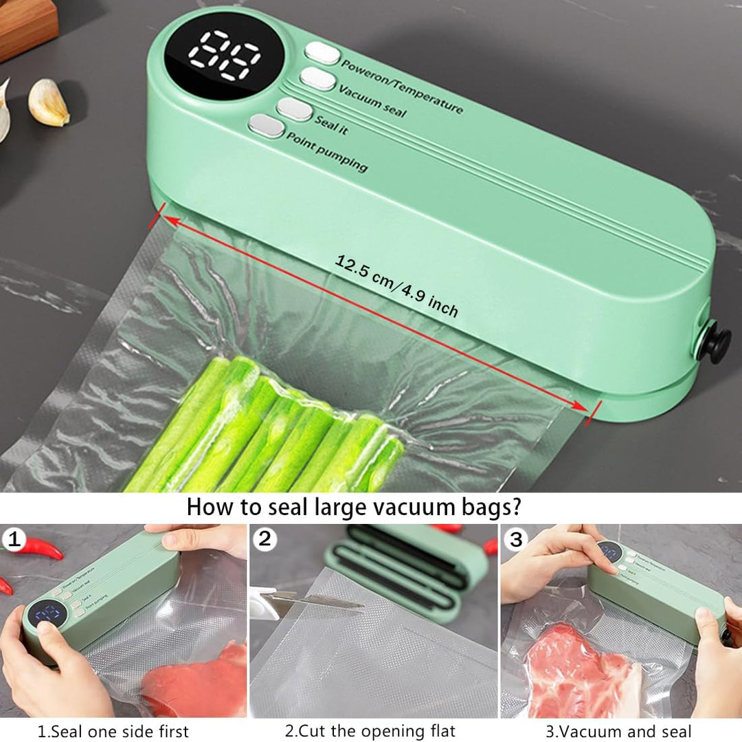 Vakuumiergerät, 3-in-1, wiederaufladbar, Lebensmittel-Vakuumiergerät, Handgerät, Lebensmittel-Vakuum