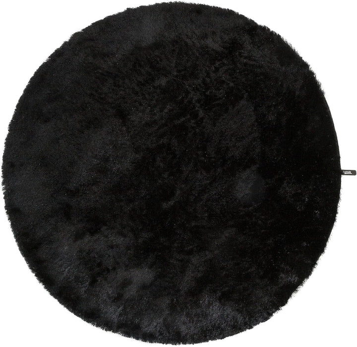 Benuta Shaggy Hochflor Teppich Whisper Schwarz ø 80 cm Rund | Langflor Teppich für Schlafzimmer und