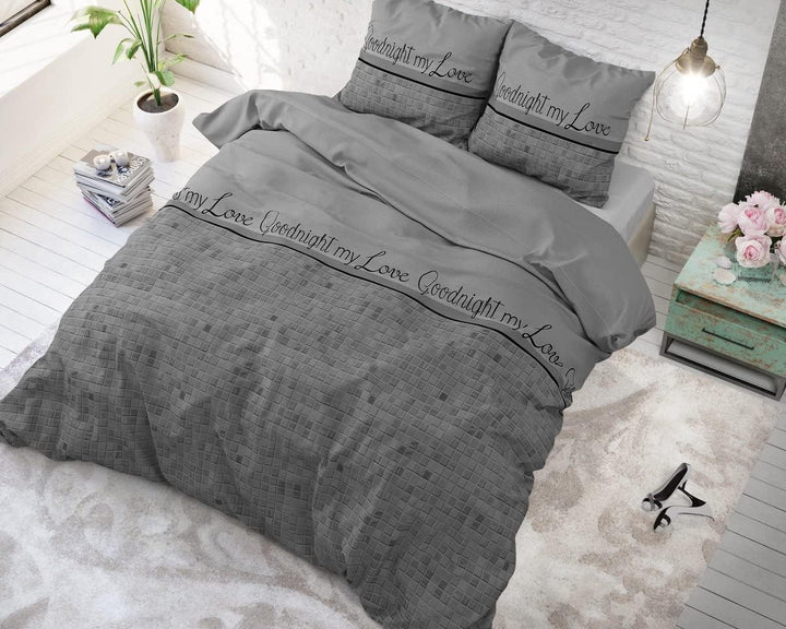 Sleeptime Bettwäsche 3teilig 200cm x 220 cm - Gute Nacht Mein Liebling - weich & bügelfrei Bettbezüg