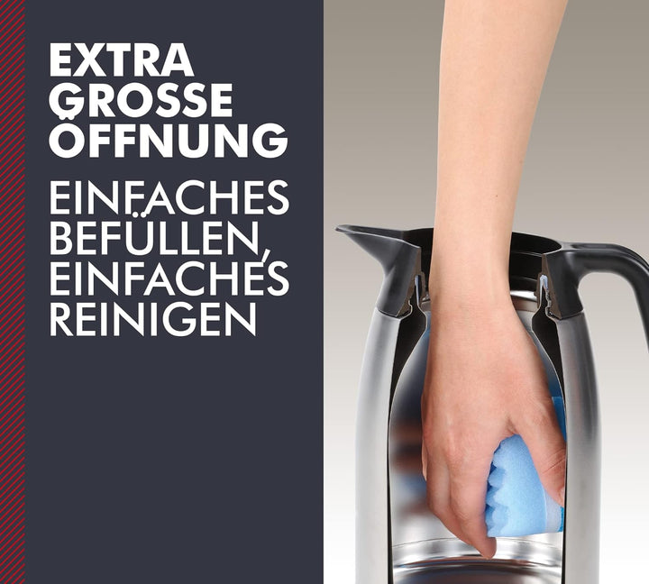 THERMOS Kaffeekanne THV, Thermoskanne Edelstahl 2L, Edelstahleinsatz, grosse Öffnung, spülmaschinenf