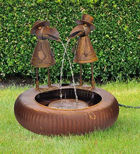 Haushalt International Metall Brunnen Zwei Raben Wasserspeier Springbrunnen Gartenbrunnen Zierbrunne