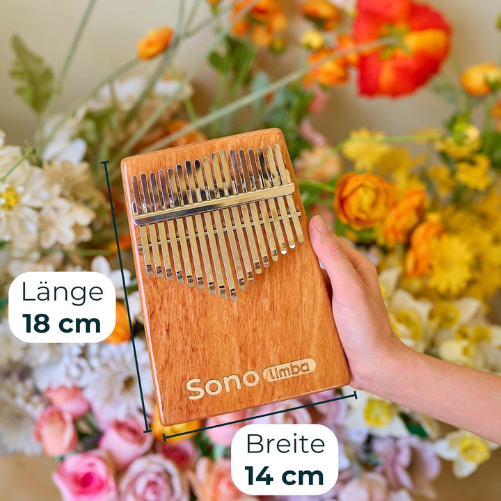 Sonolimba "Kalimba mit 17 Tasten" - Daumenklavier aus hochwertigem Akazienholz - Finger Thumb inkl.