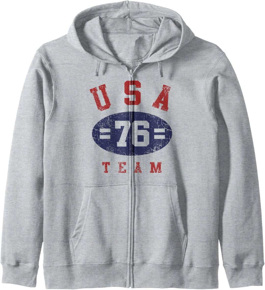 Trendy USA Team 76 Red White Blue Collegiate Text Kapuzenjacke
