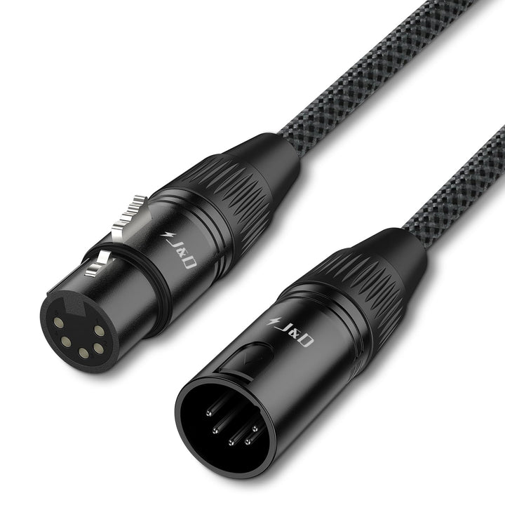 J&amp;D 5 PIN XLR DMX Kabel, DMX512 XLR 5-polig Stecker auf 5-polig Buchse DMX 512 Turnaround DMX Bühnen
