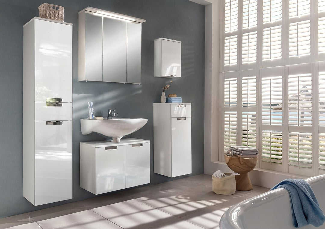 Schildmeyer Spiegelschrank 800.1 Profil Weiss Glanz, 80 x 16 x 72,3 cm, 80 x 16 x 72,3 cm
