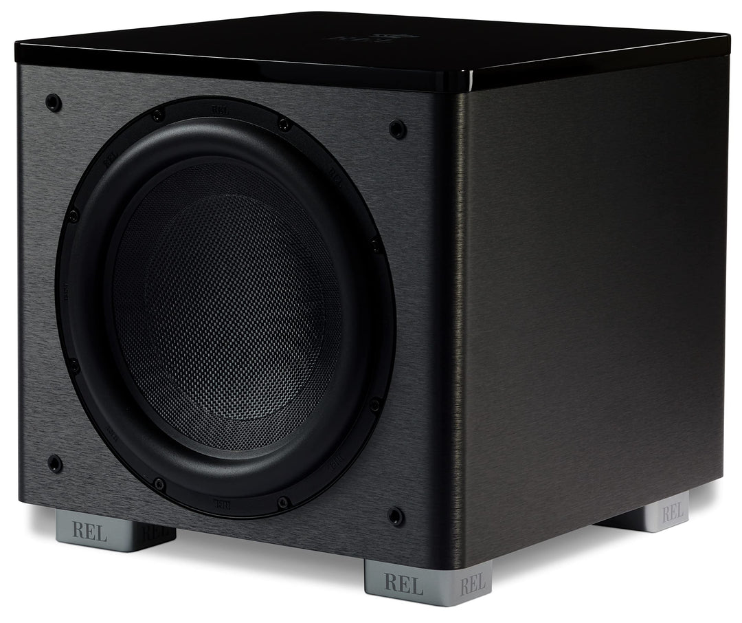 REL Acoustics HT/1205 MKII Subwoofer, kompatibel mit HT-Air Wireless, Composite Schwarz Granulat Lin