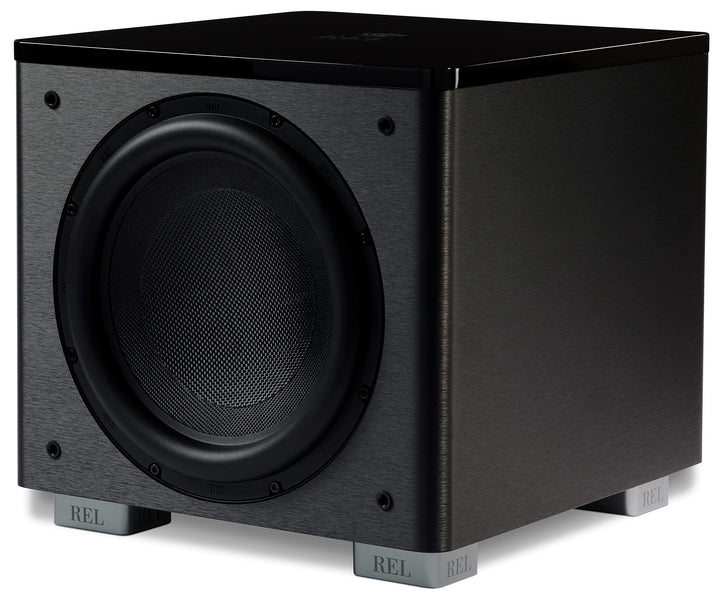 REL Acoustics HT/1205 MKII Subwoofer, kompatibel mit HT-Air Wireless, Composite Schwarz Granulat Lin