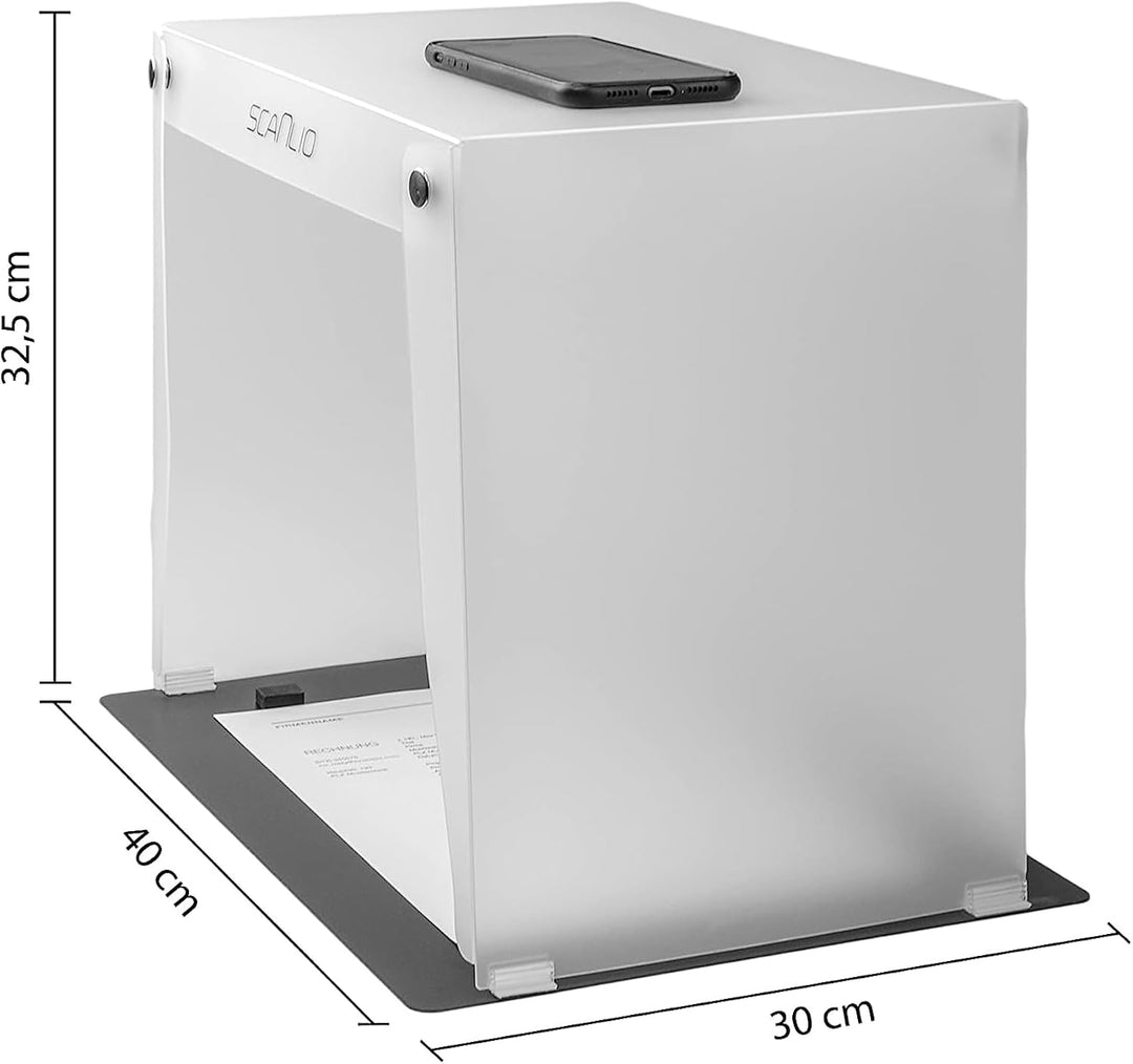 SCANLIO Pro | Faltbare Scanbox | Dokumente einfach und schnell mit dem Handy scannen | Handy Scanner