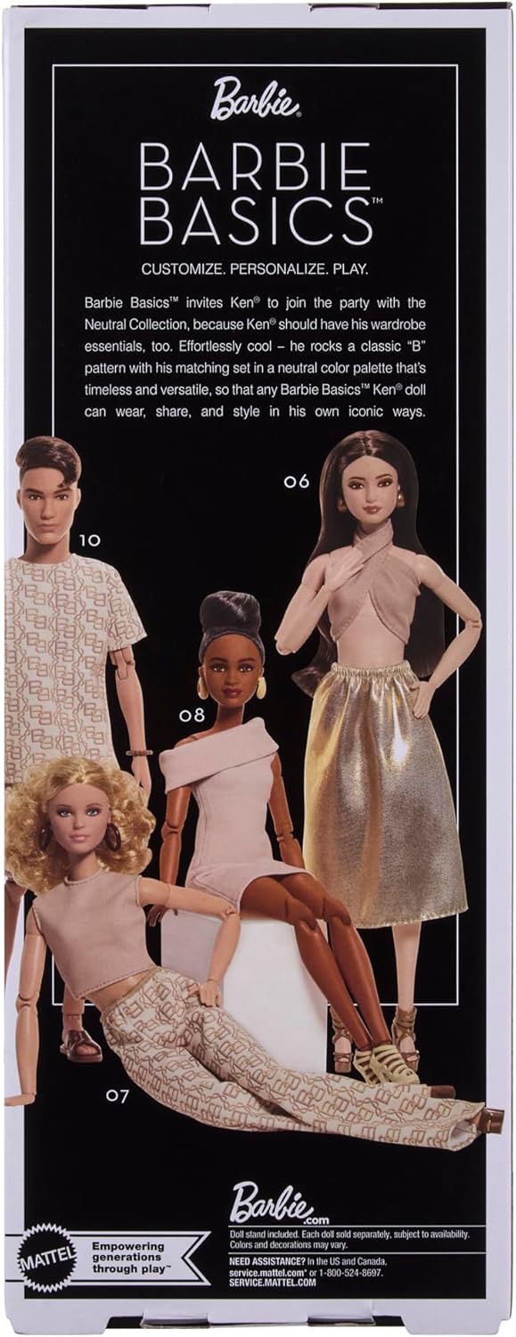 Barbie Basics Model Collector Ken Fashion Doll 10 mit brünetten Haaren in Hemd und Shorts mit passen