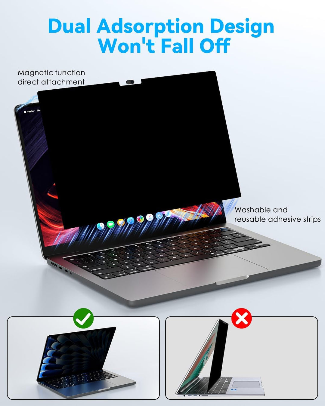 CloudValley Magnetischer Blickschutzfilter für MacBook Air 13,6/13 Zoll (2022-2025, M2/M3/M4 Chip),