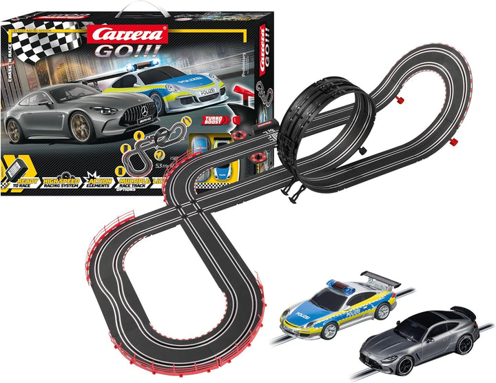 Carrera - 20062577 - Carrera GO!!! Chase 'n Race Rennbahn-Set I Rennbahn mit lizensierten Slotcars |