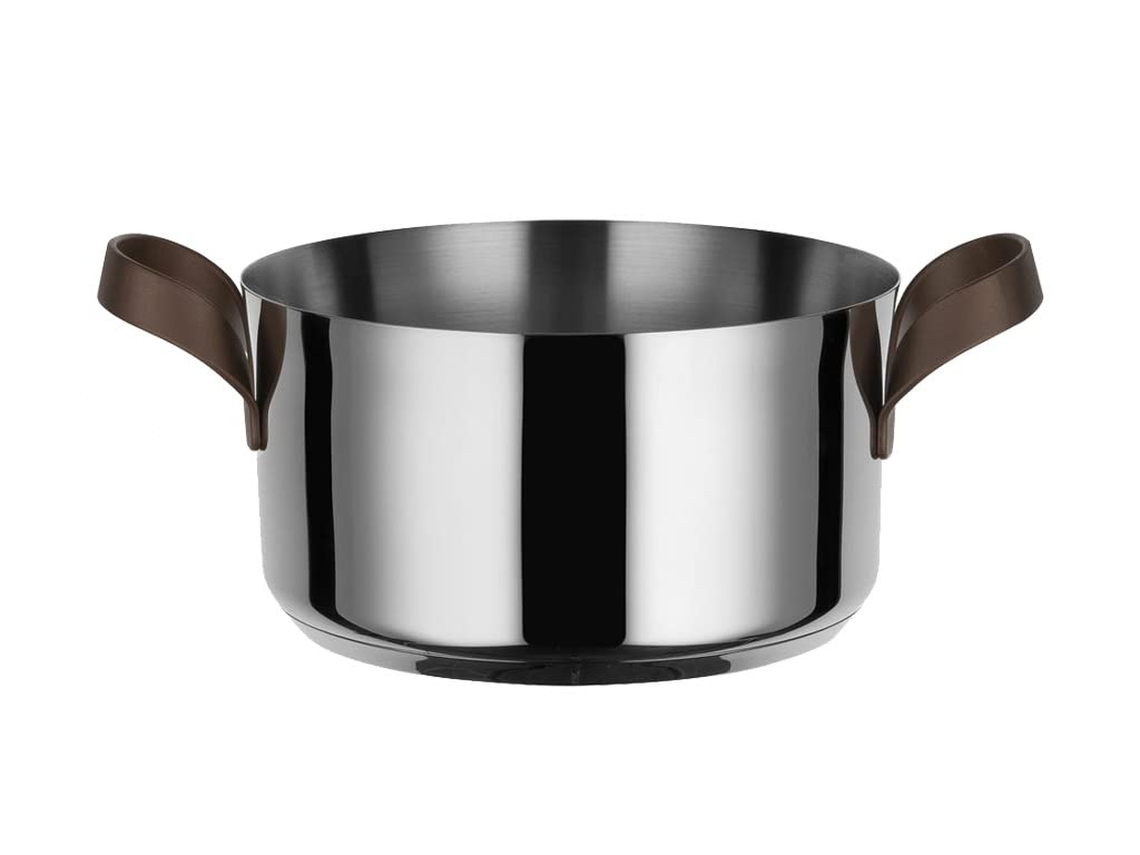 Alessi PU101/20 Edo Kasserolle mit zwei Griffen, Stainless Steel, Edelstahl Ø 20 Edelstahl, Ø 20 Ede