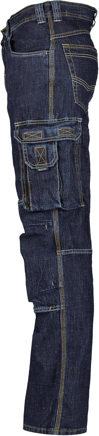 DASSY® Knoxville DASSY® Knoxville Stretch-Arbeitsjeans mit Kniepolstertaschen - Grösse 42 - JEANSBLA