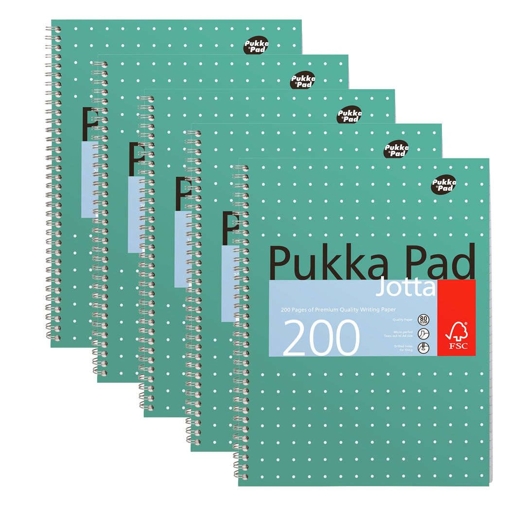 Pukka Jotta Spiralbuch (Format A4) Metallic, (Pack of 5), (Pack of 5)