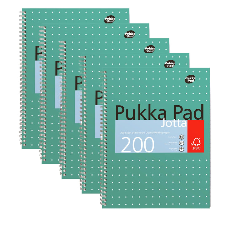 Pukka Jotta Spiralbuch (Format A4) Metallic, (Pack of 5), (Pack of 5)
