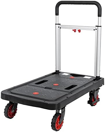 STIER Plattformwagen, Rollwagen, vollständig klappbar, Tragkraft 137 kg, 680 x 410 x 920/80 mm, 2 Le