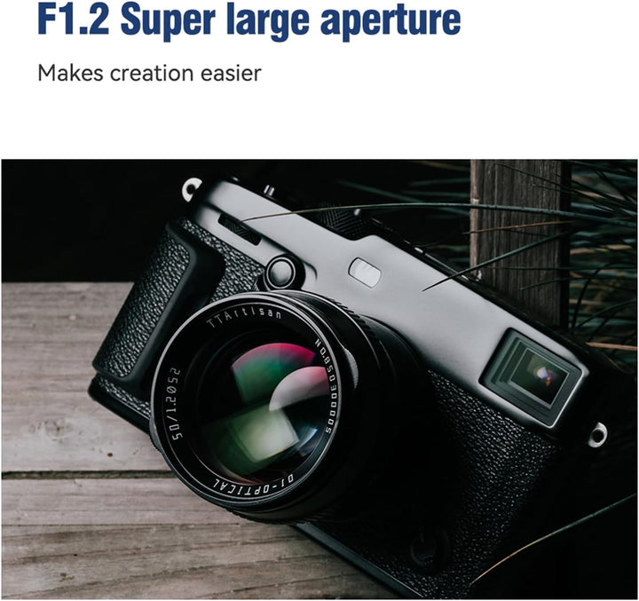 TTARTISAN 50 mm f1.2 APS-C Manueller Fokus Prime Objektiv für Sony E Mount Kameraobjektiv Sony E Sil