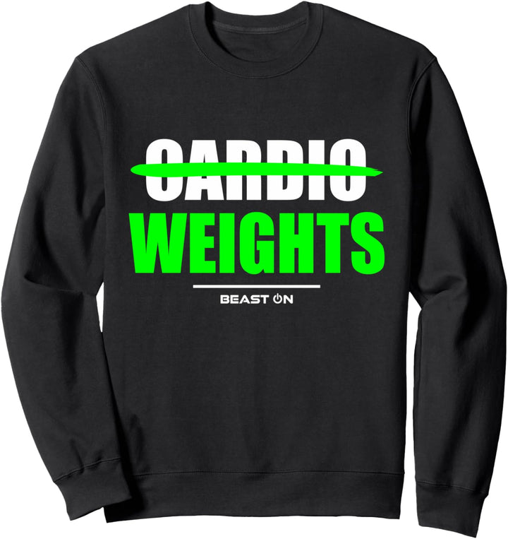 No Cardio Weights Gym Fitness Workout Bodybuilding Grün Sweatshirt