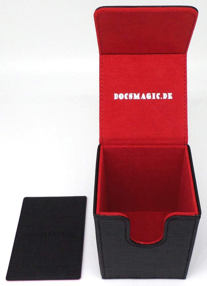 docsmagic.de Premium Magnetic Tray Long Box Black/Red Large + 4 Flip Boxes - Schwarz/Rot Large + 4 F