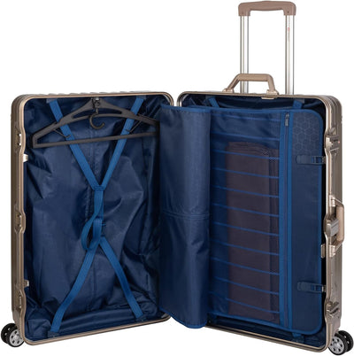 Travelhouse London Koffer Gold S-55cm, L-55cm · 2er-Set · Alu-Rahmen · Polykarbonat Hartschale · Han