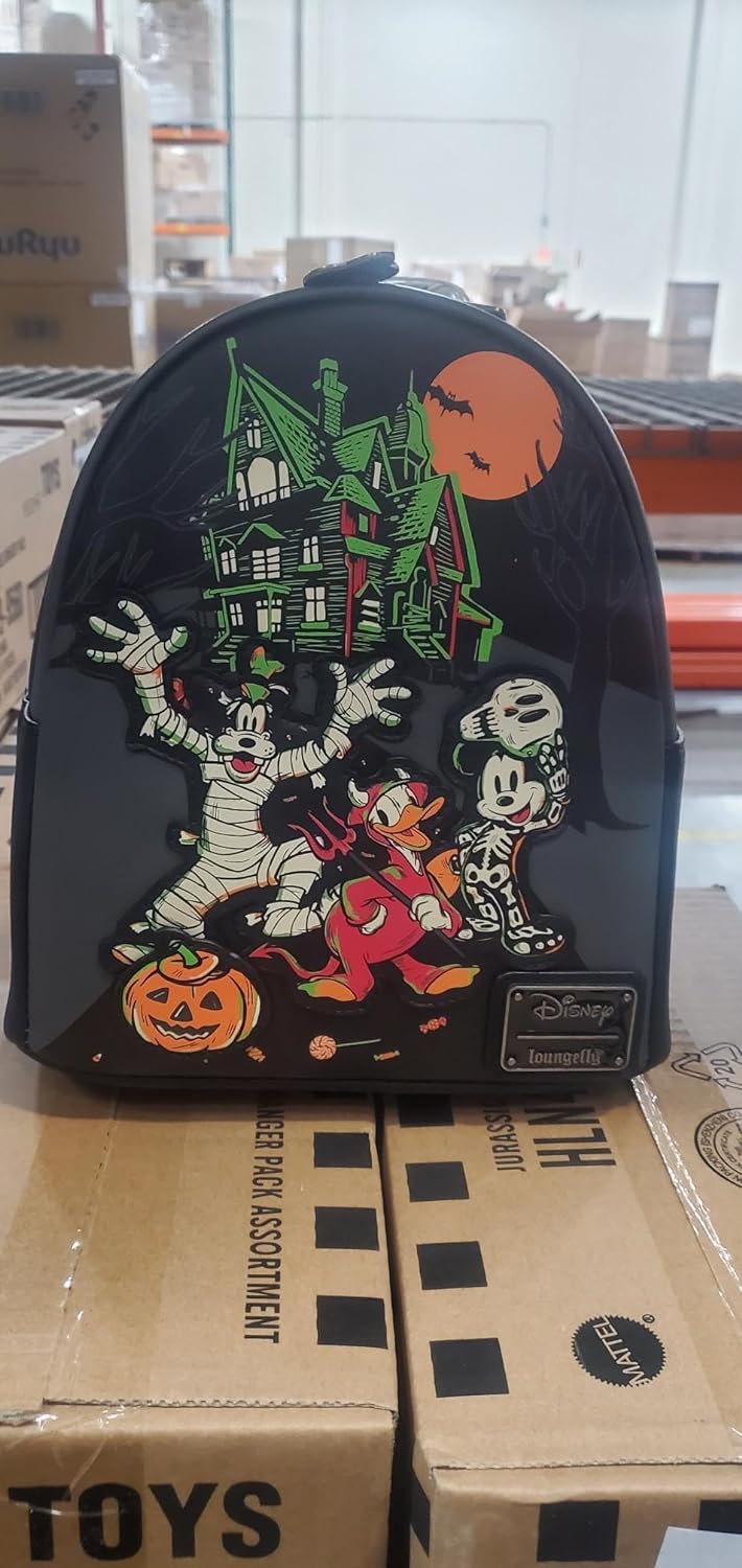 Disney 100 Halloween Trick or Treaters Mini-Rucksack, leuchtet im Dunkeln – Entertainment Earth Excl