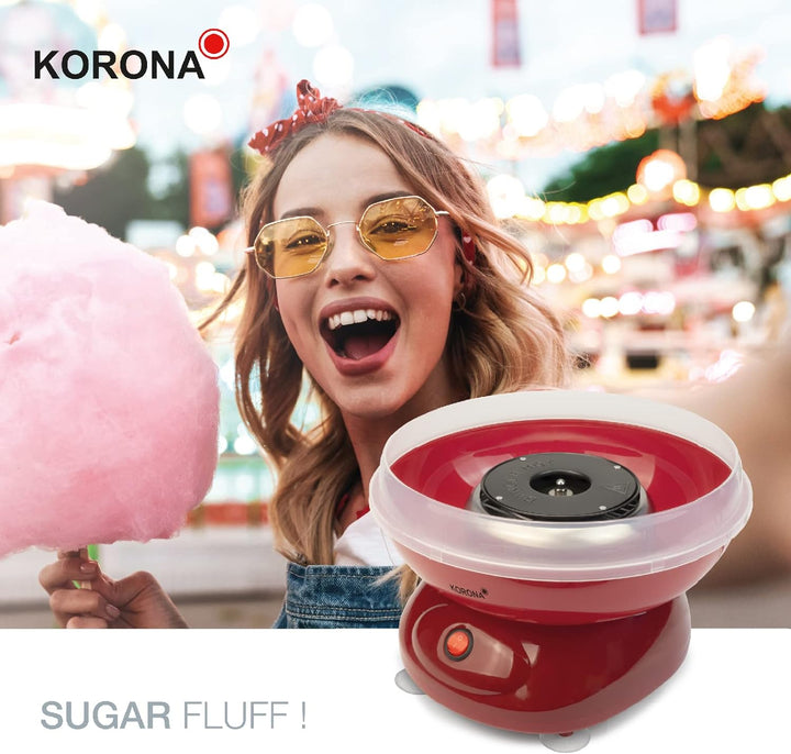 Korona 41200 Zuckerwattemaschine | Inkl. Dosierlöffel und 10 Holzstäbchen | Kirmesgefühl für Zuhause