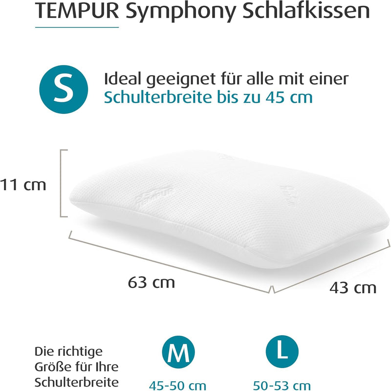 TEMPUR Symphony Schlafkissen Memory Foam, ergonomisches Nackenstützkissen für Rücken- und Seitenschl