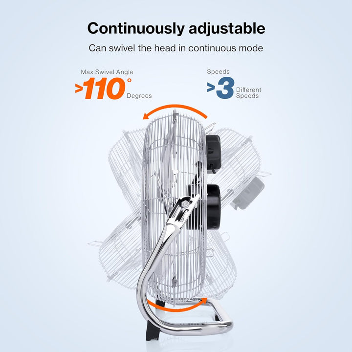 TRESKO AERSON Bodenventilator 60cm | Windmaschine mit 3-Leistungsstufen 200W | Standventilator Venti