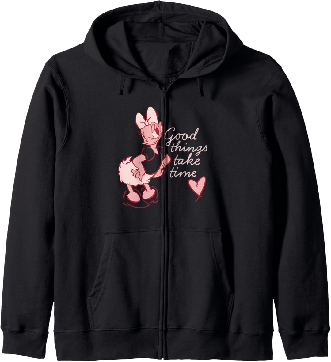 Disney Daisy Duck Retro Vintage Heart Good Things Take Time Kapuzenjacke