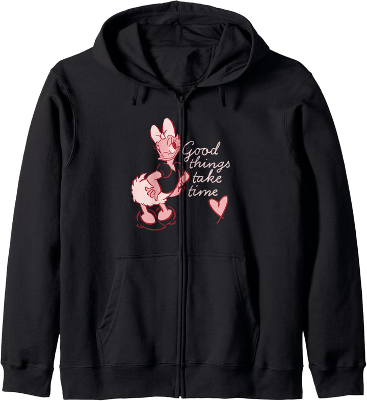 Disney Daisy Duck Retro Vintage Heart Good Things Take Time Kapuzenjacke