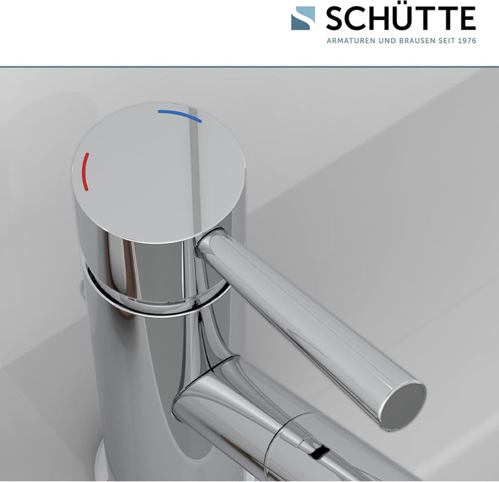 Schütte Waschtischarmatur Cornwall, Badarmatur, Wasserhahn für das Bad, Einhebelmischer mit Ablaufga