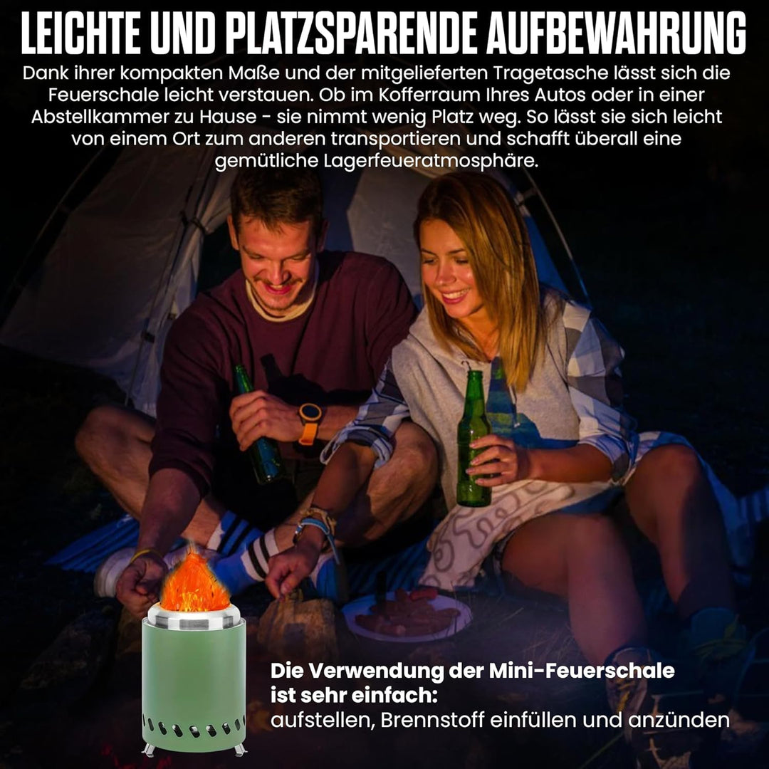 Tischfeuerstelle mit Ständer, Mini-Feuerstelle aus Edelstahl, Deko für Garten,Terrasse und Balkon,Fü