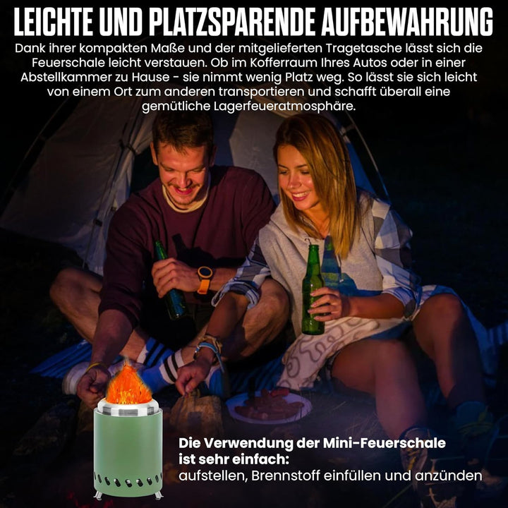 Tischfeuerstelle mit Ständer, Mini-Feuerstelle aus Edelstahl, Deko für Garten,Terrasse und Balkon,Fü