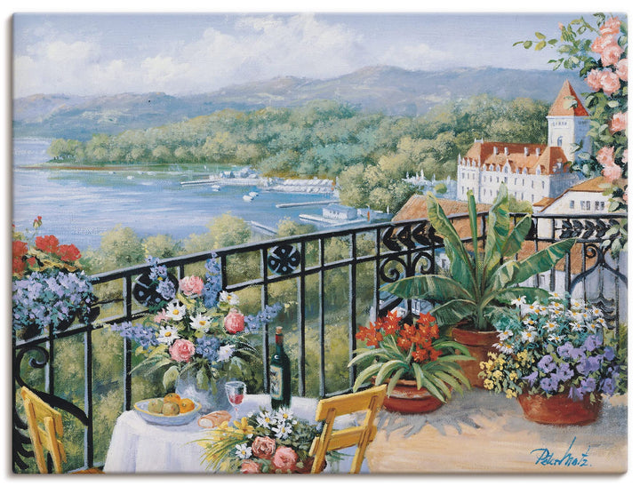 ARTland Leinwandbilder Wandbild Bild auf Leinwand 80 x 60 cm Landschaften Garten Malerei Grün Unverg