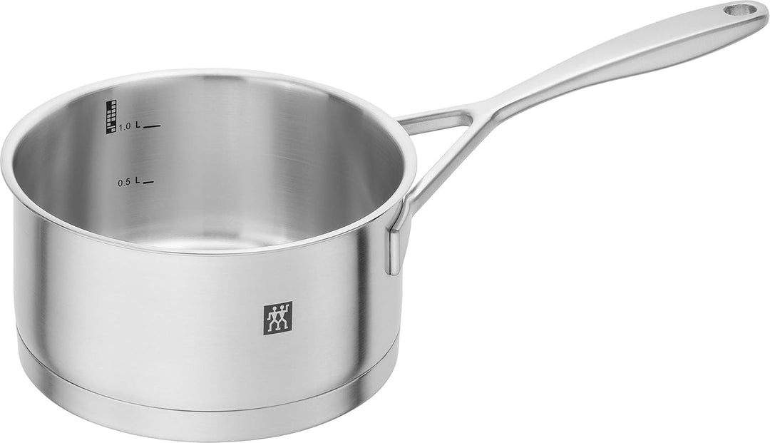 ZWILLING Vitality Kochtopf-Set mit Pfanne, 3-teilig, 1 Deckel, Induktionsgeeignet, Edelstahl, Silber